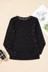 Sheer Mesh Long Sleeve Bow Pattern Top