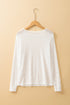 Sheer Mesh Long Sleeve Bow Pattern Top