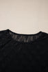 Sheer Mesh Long Sleeve Bow Pattern Top