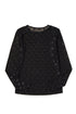 Sheer Mesh Long Sleeve Bow Pattern Top