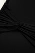 Sheer Mesh Long Sleeve Twisted Knot Bodycon Midi Dress