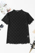 Sheer Mesh Mock Neck Bow Detail Top