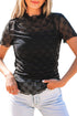 Sheer Mesh Mock Neck Bow Detail Top