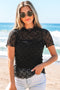 Sheer Mesh Mock Neck Bow Detail Top