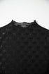 Sheer Mesh Mock Neck Bow Detail Top