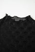 Sheer Mesh Mock Neck Bow Detail Top