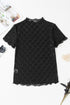 Sheer Mesh Mock Neck Bow Detail Top