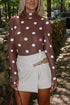 Sheer Mesh Polka Dot Long Sleeve Mock Neck Bodysuit