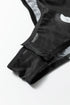 Sheer Mesh Polka Dot Long Sleeve Mock Neck Bodysuit