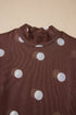 Sheer Mesh Polka Dot Long Sleeve Mock Neck Bodysuit