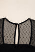 Sheer Mesh Polka Dot Square Neck Long Sleeve Bodysuit