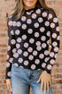 Sheer Mesh Rugby Style Long Sleeve Top