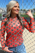 Sheer Mesh Rugby Style Long Sleeve Top