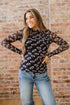 Sheer Mesh Rugby Style Long Sleeve Top