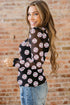 Sheer Mesh Rugby Style Long Sleeve Top