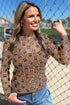 Sheer Mesh Rugby Style Long Sleeve Top