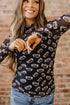 Sheer Mesh Rugby Style Long Sleeve Top