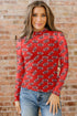 Sheer Mesh Rugby Style Long Sleeve Top