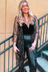 Sheer Mesh Sequin Embellished Open Front Kimono