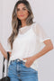 Sheer Mesh Short Sleeve Crew Neck Top