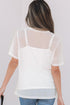 Sheer Mesh Short Sleeve Crew Neck Top