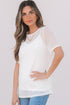 Sheer Mesh Short Sleeve Crew Neck Top