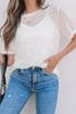 Sheer Mesh Short Sleeve Crew Neck Top