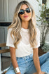Sheer Mesh Short Sleeve Crew Neck Top