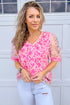 Sheer Mesh Square Neck Puff Sleeve Blouse