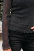 Sheer Metallic Glitter Mesh Fitted Long Sleeve Top
