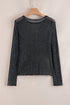 Sheer Metallic Glitter Mesh Fitted Long Sleeve Top