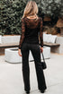 Sheer Textured Mesh And Lace Slim Fit Long Sleeve Top