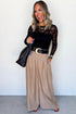 Sheer Textured Mesh And Lace Slim Fit Long Sleeve Top