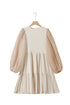 Sheer Textured Sleeve Tiered Ruffle Mini Dress