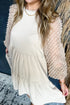 Sheer Textured Sleeve Tiered Ruffle Mini Dress