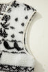 Sherpa Fleece Paisley Print Pocketed Western Vest