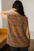 Sherpa Fleece Paisley Print Pocketed Western Vest