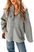 Sherpa Fleece Zip Front Drawstring Hood Drop Shoulder Pocketed Jacket