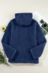 Sherpa Fleece Zip Front Drawstring Hood Drop Shoulder Pocketed Jacket