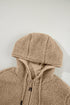 Sherpa Fleece Zip Front Drawstring Hood Drop Shoulder Pocketed Jacket