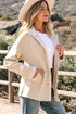 Sherpa Lined Faux Suede Drop Shoulder Button Jacket