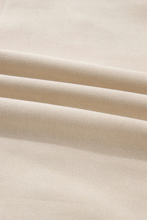 Sherpa Lined Faux Suede Drop Shoulder Button Jacket