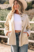 Sherpa Lined Faux Suede Drop Shoulder Button Jacket