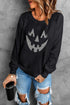 Shimmer Graphic Print Long Sleeve Crew Neck Sweatshirt