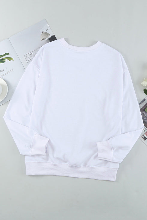 Shimmering Animal Graphic Crew Neck Pullover Sweatshirt