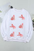 Shimmering Animal Graphic Crew Neck Pullover Sweatshirt