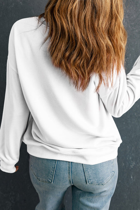 Shimmering Animal Graphic Crew Neck Pullover Sweatshirt