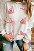 Shimmering Animal Graphic Crew Neck Pullover Sweatshirt