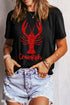 Shimmering Crawfish Graphic Crew Neck Short Sleeve Tee