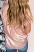 Shimmering Crinkle Texture Short Sleeve Button Down Shirt